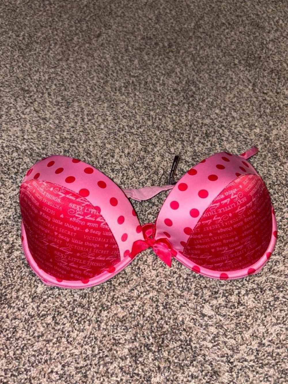 Vintage Victoria’s Secret Sexy Little Things Push Up Bra with Pink Polkadots